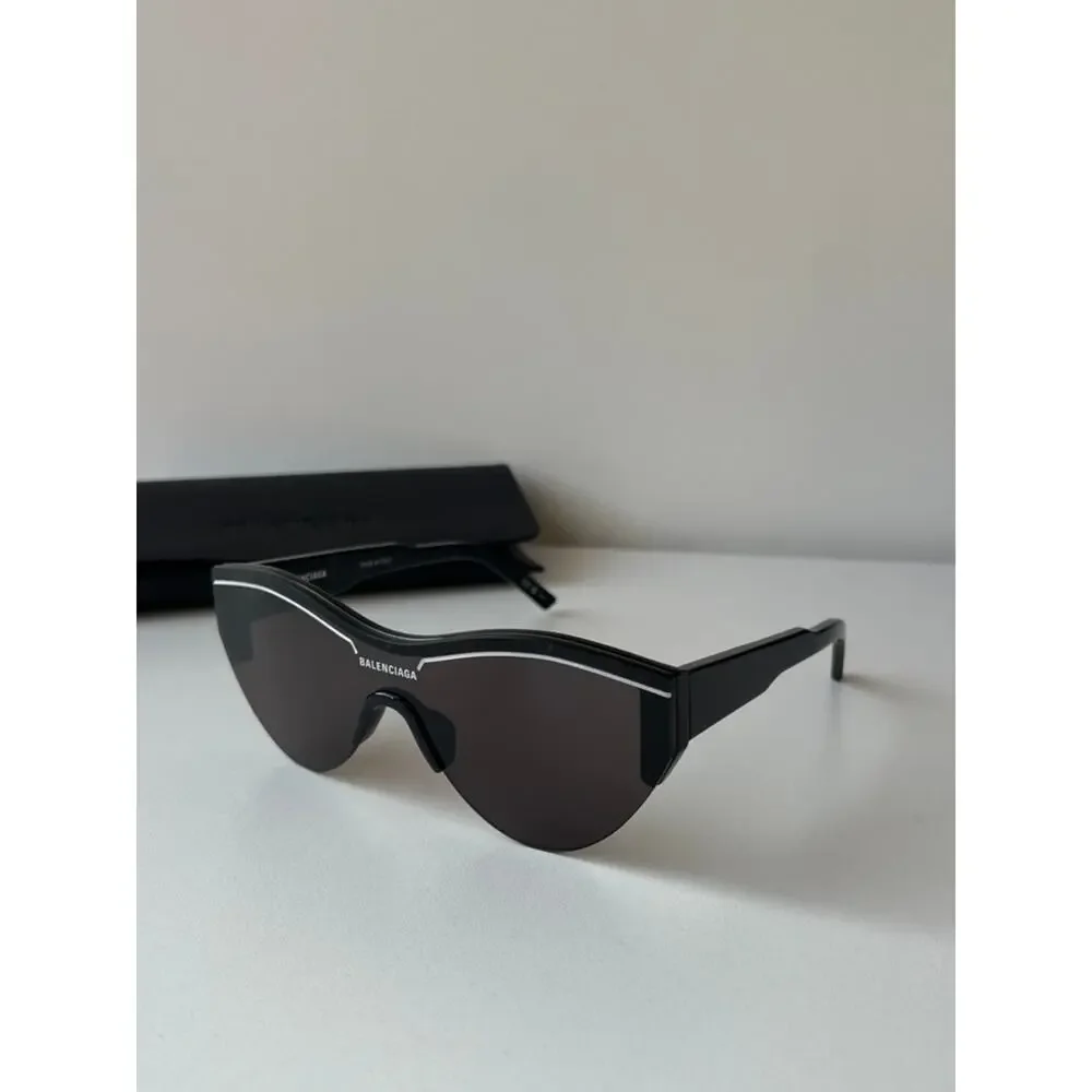 NEW Balenciaga BB0004S Ski Shield Sunglasses in Black - Picture 5 of 8